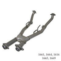 BBK X-Pipe Off-Road 2-1/2andquot; Aluminized. Fits 94-95 Mustang