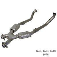 BBK X-Pipe with Cats Aluminized. Fits 96-98 GT Mustang, 1666