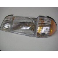 Headlamp Kit Clear with Amber Reflector. Fits 87-93 Mustang