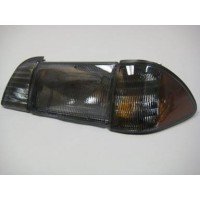 Headlamp Kit Smoke with Amber Reflector. Fits 87-93 Mustang