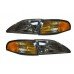 Headlamp Kit Smoke with Amber Reflectors. Fits 94-98 Mustang