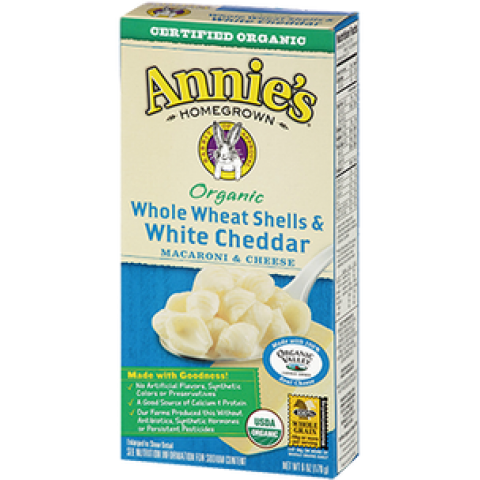 Annie's Homegrown Whole Wheat Shells & White Cheddar Macaroni Annie's Homegrown Whole Wheat Shells & White Cheddar Macaroni