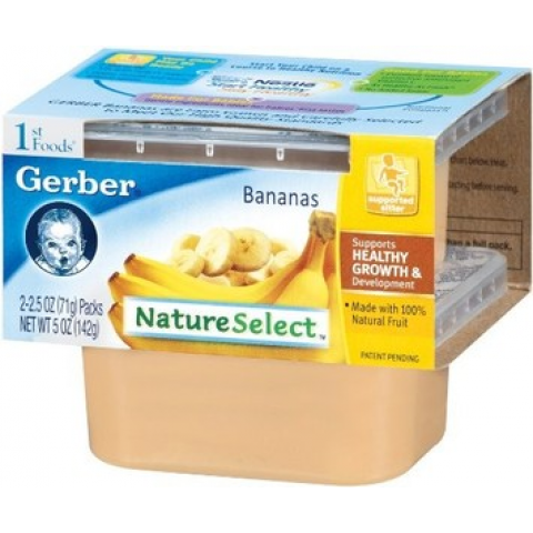 Gerber 1st Foods NatureSelect Bananas, 2pk Gerber 1st Foods NatureSelect Bananas, 2pk