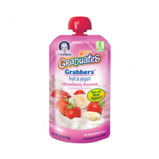 Gerber Graduates Grabbers Squeezable Strawberry Banana Pouch