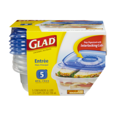 Glad Entree Containers, 5ct