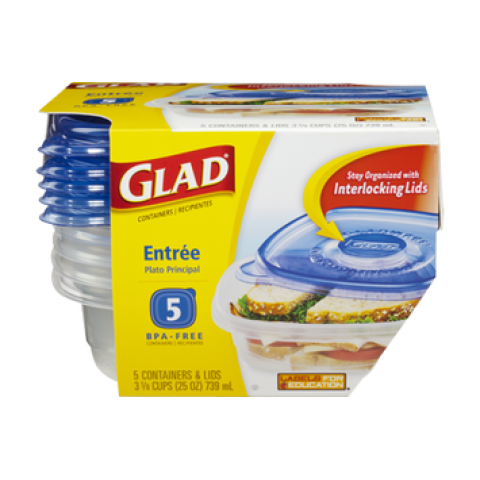 Glad Entree Containers, 5ct Glad Entree Containers, 5ct