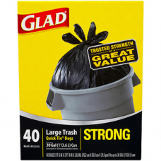 Glad Large Outdoor Trash Bags, 40ct