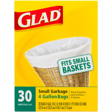 Glad Small Garbage Bags, 30ct