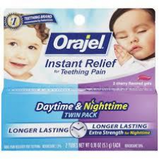 Orajel Instant Relief for Teething Pain Daytime & Nighttime, 2ct
