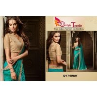 PARTY WEAR SAREE TREND SETTER - SHINY GREEN GOLD
