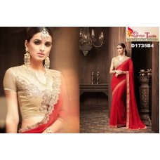 TRENDY RED DESIGNER SAREE 