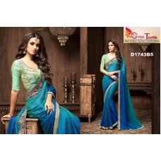 GREENISH BLUE DESIGNER SAREE 