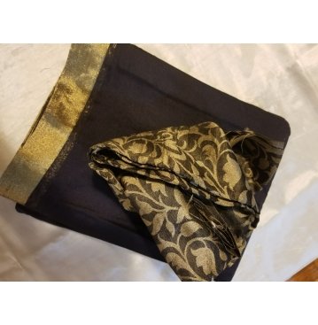 Kashmiri Chinon Plain Zari Border Chitpallu Saree