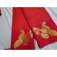 Peacock with veena & tabla musical instruments zari border soft silk sarees with blouse