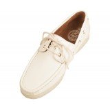 Amali Abaco White 2 Eye Lace Up Boat Shoe
