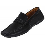Amali Jaron Black Smooth Nylon Penny Loafer