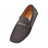 Amali Jaron Grey Smooth Nylon Penny Loafer