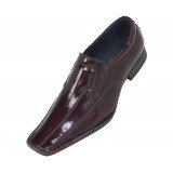 Amali Mens Red Wine Slip on Brushed Dress Shoe with Square Toe: 2672-005