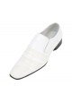 Amali Mens Smooth White Folded Vamp Contemporary Slip On: Style 2837-007
