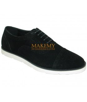 Amali Style 2849 Black Lace Up Cap Toe