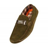 Amali Style Miramar in Olive Microfiber Loafer