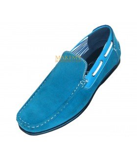 Amali Style Vail Turquoise Microfiber Slip On