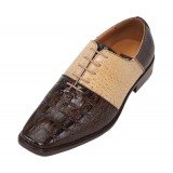 Bolano Andreas Brown andamp; Cream Croc Print Oxford