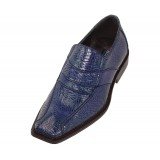 Bolano Barti Blue Lizard Print Slip On Dress Shoe SALE