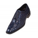 Bolano Bryce Navy Croc Print Oxford Wingtip