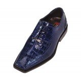 Bolano Modron Classic Navy Croc Print Oxford