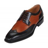 Bolano Nia Two Tone Black andamp; Cognac Wingtip
