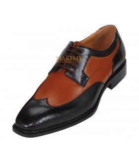 Bolano Nia Two Tone Black andamp; Cognac Wingtip