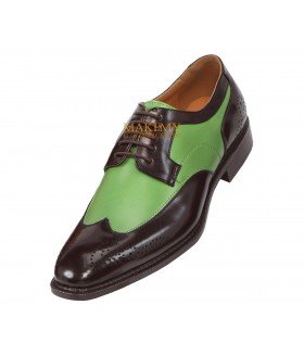 Bolano Nia Two Tone Green andamp; Brown Oxford