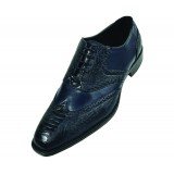 Bolano Style Rodric in Navy Ostrich Leg Print