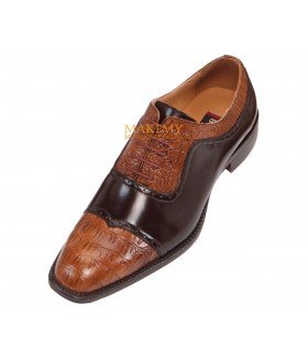 Bolano WYND Two Tone Cognac andamp; Brown Croc Print