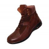 Pelle Pelle PP1009 Brown Ostrich Leg High Top Boot