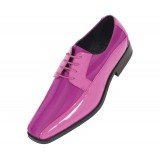 Viotti Style 179 Fuschia Striped Satin Oxford with Patent on Sides