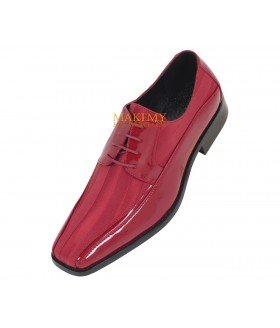 Viotti Style 179 Red Striped Satin Oxford with Patent on Sides